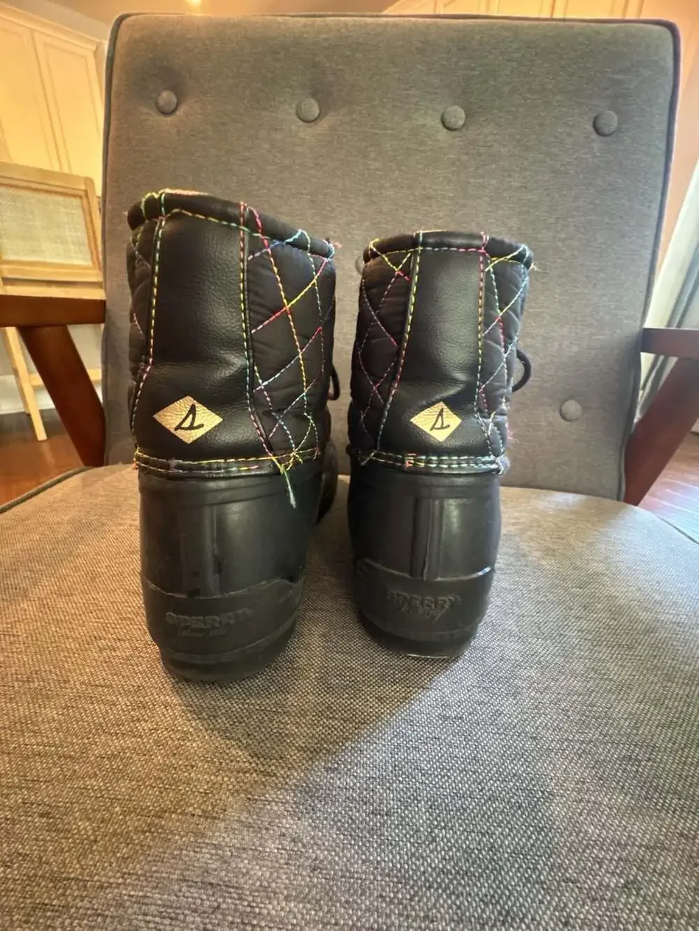 Sperry Port Rainbow Quilted Duck Boots for Kids
